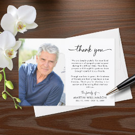 Tarjeta De Agradecimiento Modern Funeral Photo Thank You Sympathy