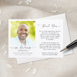 Tarjeta De Agradecimiento Modern Funeral Thank You In Loving Memory Photo