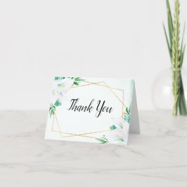 Tarjeta De Agradecimiento Modern Geometric White Calla Lily Floral Wedding