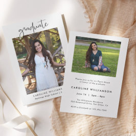 Tarjeta De Agradecimiento Modern Graduation Photo Open House Invitation