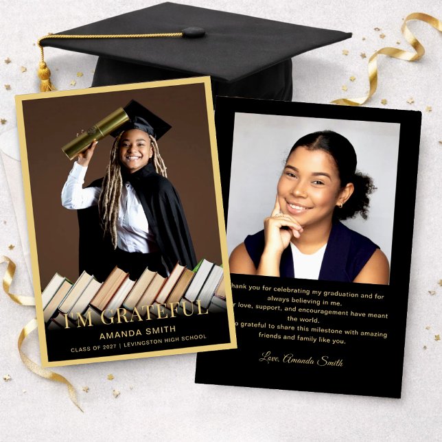 Tarjeta De Agradecimiento Modern Graduation Thank You Card Photo (Subido por el creador)