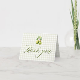Tarjeta De Agradecimiento Modern Green Gingham Perfect Pair Bridal Shower
