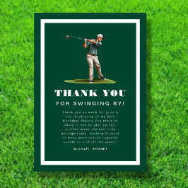Tarjeta De Agradecimiento Modern Green Sports Golf Birthday