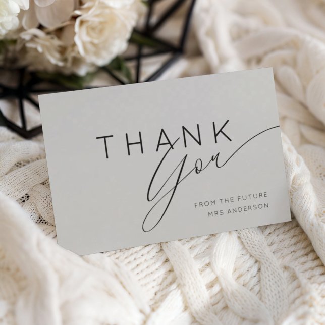 Tarjeta De Agradecimiento Modern Grey Thank You Bridal Shower  (Subido por el creador)