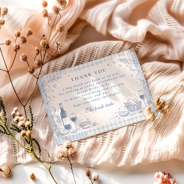 Tarjeta De Agradecimiento Modern Italian Ciao Miss Bridal Shower (Subido por el creador)