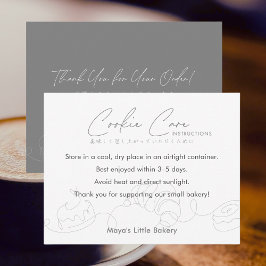 Tarjeta De Agradecimiento Modern Line Art Cookie Care Instructions