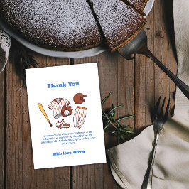 Tarjeta De Agradecimiento Modern Little Slugger Baseball Boy Baby Shower