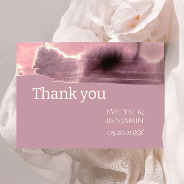 Tarjeta De Agradecimiento Modern Mauve Dusty Rosa (Subido por el creador)