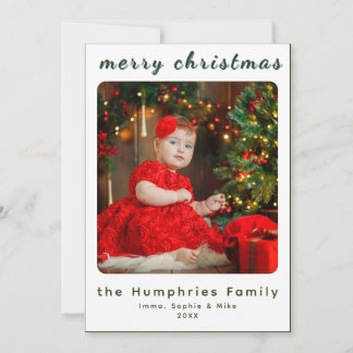 Tarjeta De Agradecimiento Modern Minimal Holiday Family Photo Card