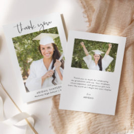 Tarjeta De Agradecimiento Modern Minimal Photo Graduation Thank You Card