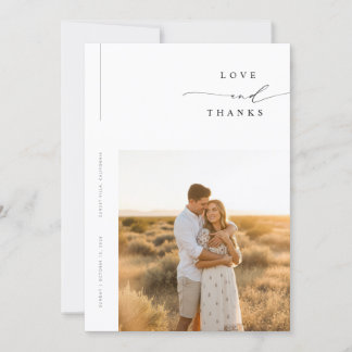 Tarjeta De Agradecimiento Modern Minimal Photo Wedding Thank You Card W Note