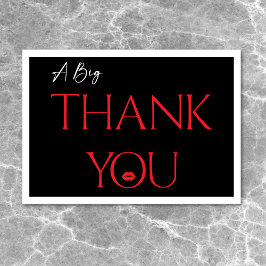 Tarjeta De Agradecimiento Modern Minimal Red Lips ella cumple 30 años