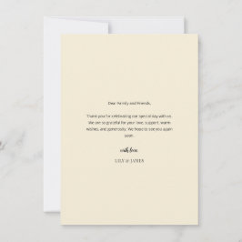 Tarjeta De Agradecimiento Modern Minimal Wedding Thank You Card with Photo