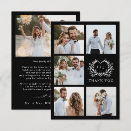 Tarjeta De Agradecimiento Modern Minimalist Calligraphy Crest monogram Photo