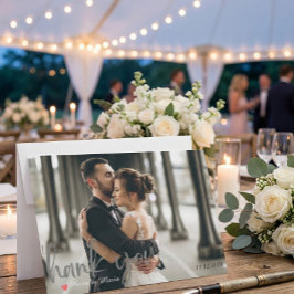 Tarjeta De Agradecimiento Modern Minimalist Handwritten Script Photo Wedding