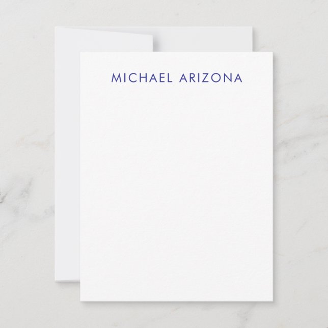 Tarjeta De Agradecimiento Modern Minimalist Simple Plain Own Name (Anverso)