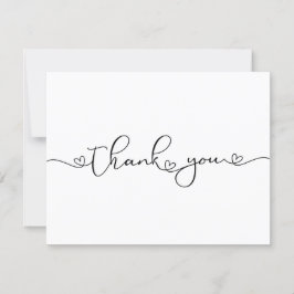 Tarjeta De Agradecimiento Modern Minimalist Thank You Heart Custom Card