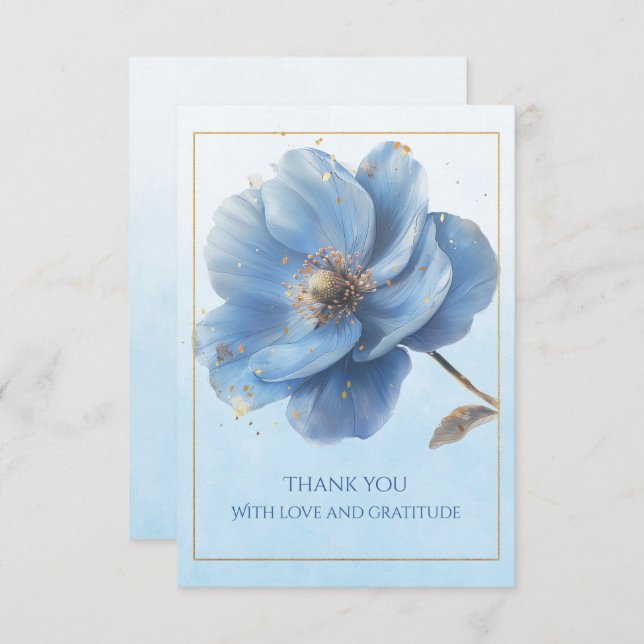 Tarjeta De Agradecimiento Modern Minimalist Wedding Flat Thank You Card (Anverso / Reverso)