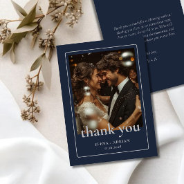 Tarjeta De Agradecimiento Modern Moody Wedding Thank You Card with Photo
