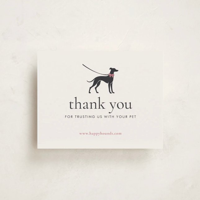 Tarjeta De Agradecimiento Modern Neutral Dog Walker Business Insert | Thank (Subido por el creador)