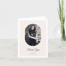 Tarjeta De Agradecimiento Modern Oval High School Photo Graduation