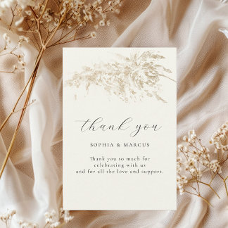 Tarjeta De Agradecimiento Modern Pampas Grass Wedding