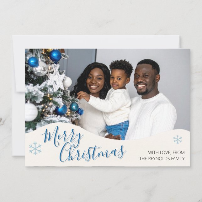 Tarjeta De Agradecimiento Modern Personalized Flat Christmas Greeting Card (Anverso)