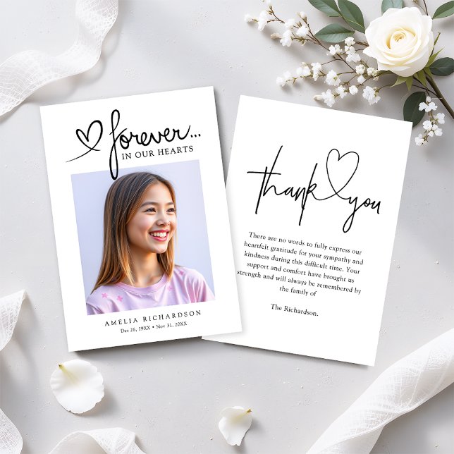 Tarjeta De Agradecimiento Modern Photo Funeral Memorial Sympathy (Subido por el creador)