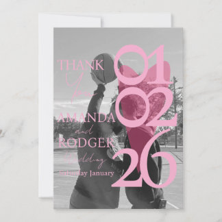 Tarjeta De Agradecimiento Modern Photo Pink Typography Thank You Card