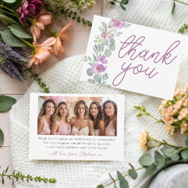 Tarjeta De Agradecimiento Modern Pink Floral Bridal Shower Thank You