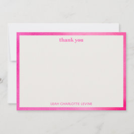 Tarjeta De Agradecimiento Modern Pink Watercolor Trendy Custom Bat Mitzvah