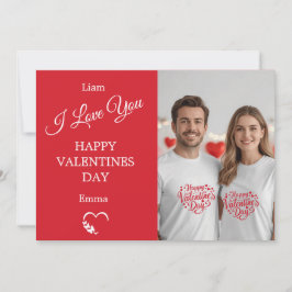 Tarjeta De Agradecimiento Modern Red Valentine’s Day Photo Card