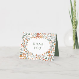 Tarjeta De Agradecimiento Modern Retro Groovy Floral Baby Shower