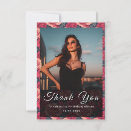 Tarjeta De Agradecimiento Modern Rose Flower Nature-Inspired Parties