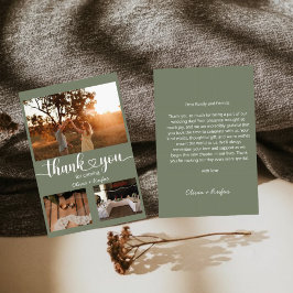 Tarjeta De Agradecimiento Modern Sage Green Wedding Thank You