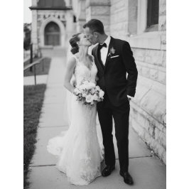 Tarjeta De Agradecimiento Modern Script Heart 2 Photo Wedding