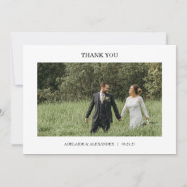 Tarjeta De Agradecimiento Modern Script Photo Wedding
