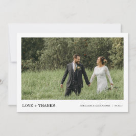 Tarjeta De Agradecimiento Modern Script Photo Wedding