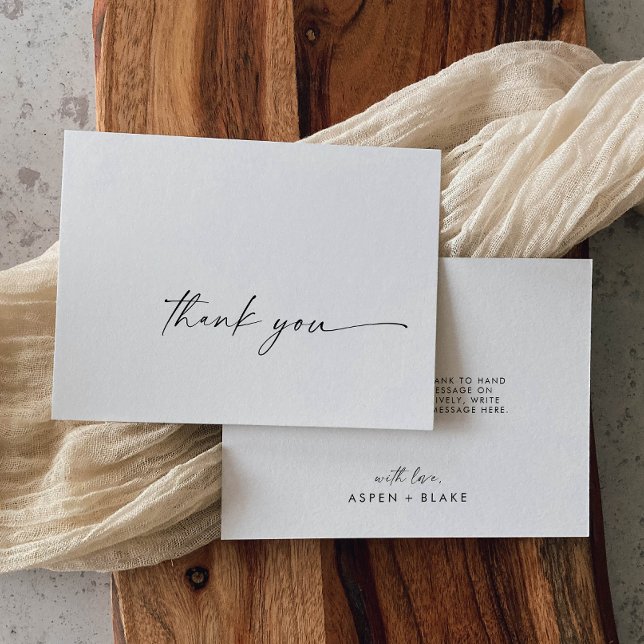 Tarjeta De Agradecimiento Modern Script Thank You Card (Subido por el creador)