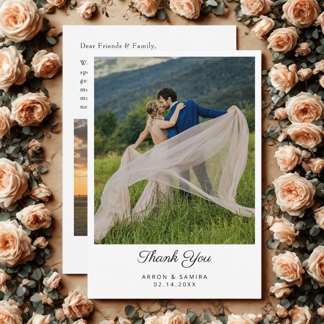 Tarjeta De Agradecimiento Modern Simple Photo Wedding Thank You Card (Subido por el creador)