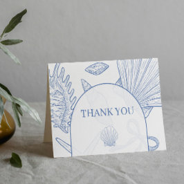 Tarjeta De Agradecimiento Modern Under The Sea You Soon Blue Boy Baby Shower