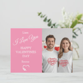Tarjeta De Agradecimiento Modern Valentine’s Day Photo Card – Soft Coral