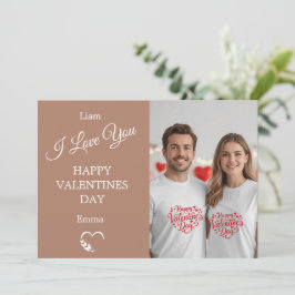 Tarjeta De Agradecimiento Modern Valentine’s Day Photo Card – Tan