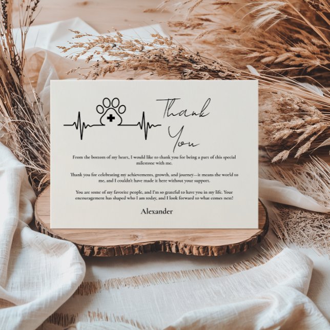 Tarjeta De Agradecimiento Modern Vet Med Graduation Party (Subido por el creador)