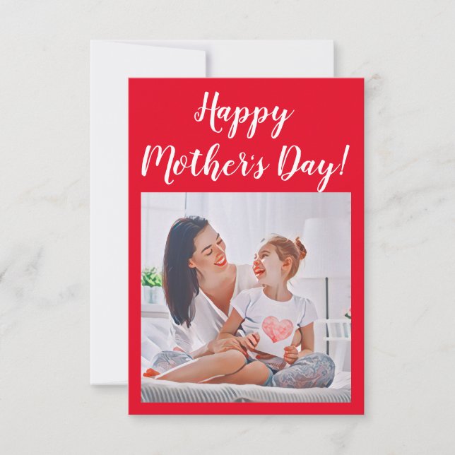 Tarjeta De Agradecimiento Modern vibrant color mother photo art (Anverso)