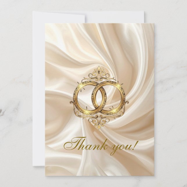 Tarjeta De Agradecimiento Modern Wedding Thank You Card (Anverso)
