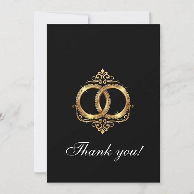 Tarjeta De Agradecimiento Modern Wedding Thank You Card (Anverso)