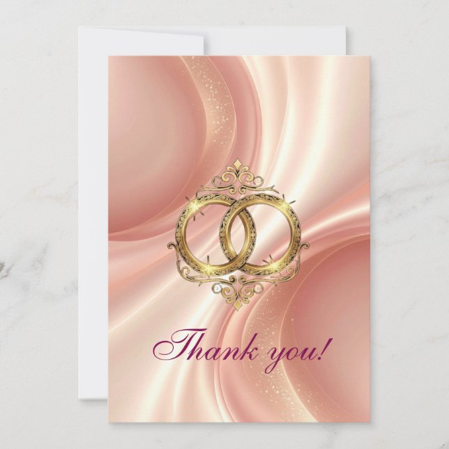 Tarjeta De Agradecimiento Modern Wedding Thank You Card (Anverso)
