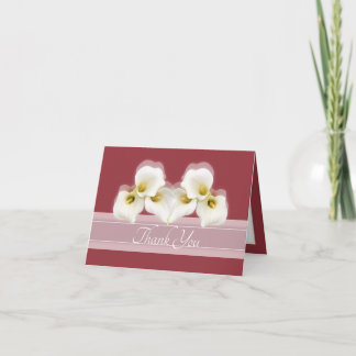 Tarjeta De Agradecimiento Modern White Calla Lilies Elegant Modern Thank You