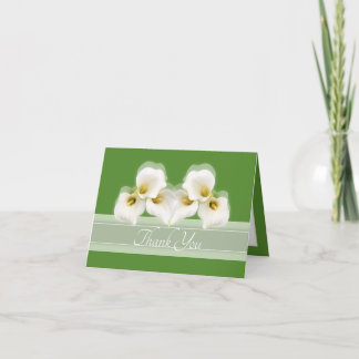 Tarjeta De Agradecimiento Modern White Calla Lilies Elegant Modern Thank You